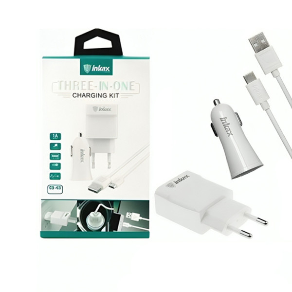 Chargeur INKAX CD 43 USB 1.0A + Chargeur Allume Cigare