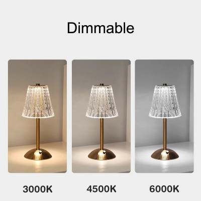 FamilyStore | Lampe De Table LED En Cristal Sans Fil à Intensité Tactile