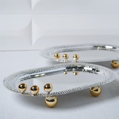 FamilyStore | Set de 3 Plateaux Ovales En Métal