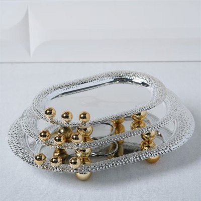 Set de 3 Plateaux Ovales en Métal | Plateaux Service & Décoration Maison