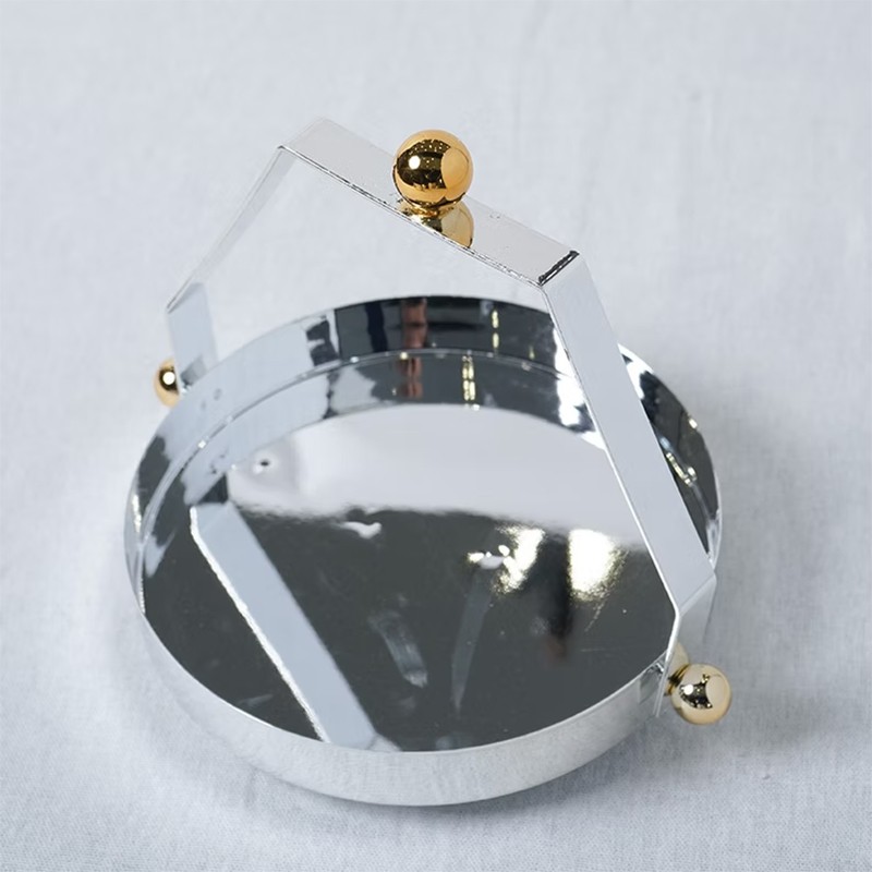 Plateau Rond avec Support en Métal 20 cm | Plateau Décoratif & Service