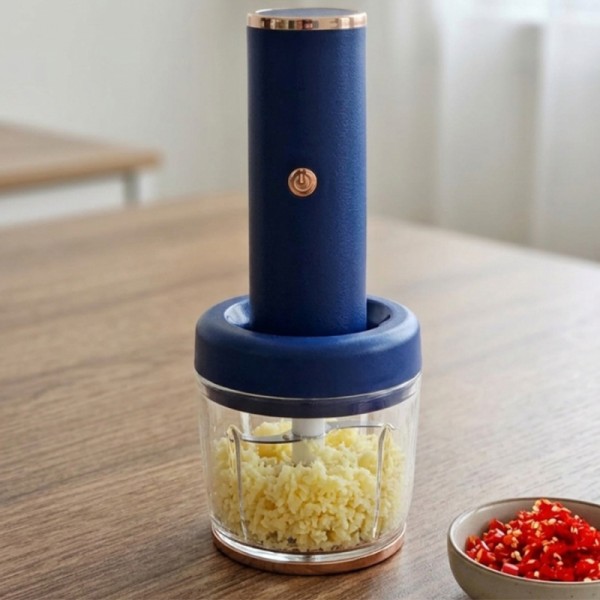 Nouveau Mini Hachoir Électrique pour Aliments – Axe à 3 Lames