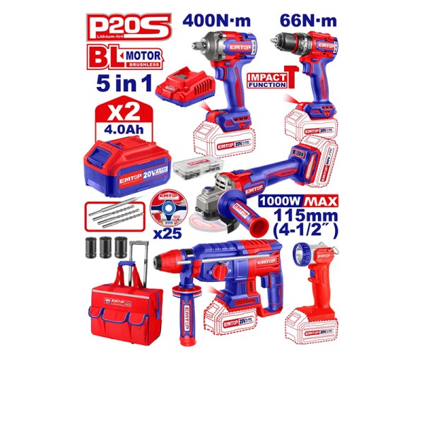 Kit 5P Outillages ELECTRO-PORTATIFS EMTOP ECKL2059