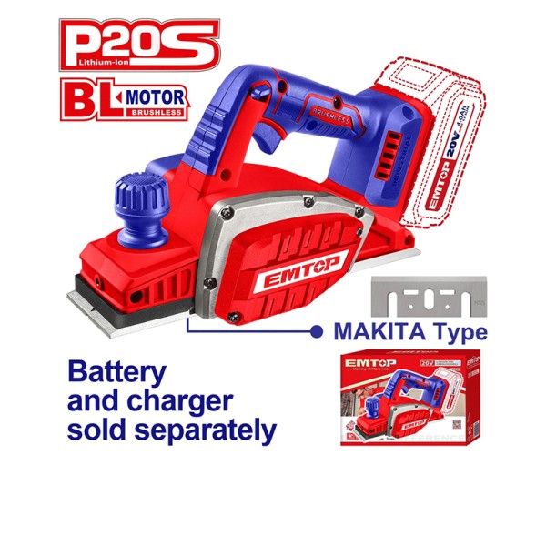 Rabot à Bois 20V Brushless EMTOP ELCR20401