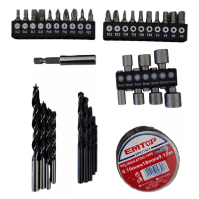 FamilyStore | Valise D'outils+Visseuce 12V 96P EMTOP EEDK09601