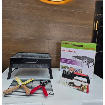FamilyStore | Pack Aïd 1 : 2 Barbecues + Aiguiseur + 4 Couteaux