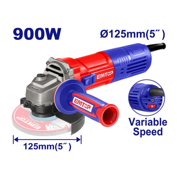 Meuleuse 125 900W à Variateur EMTOP EAGRS09051