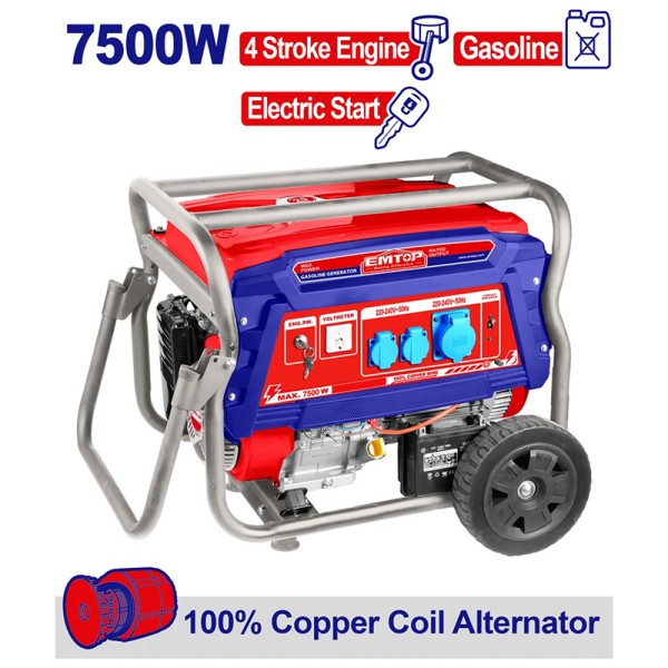 Groupe Électrogène 7,5KVA 220V ESS EMTOP EGGRD7511