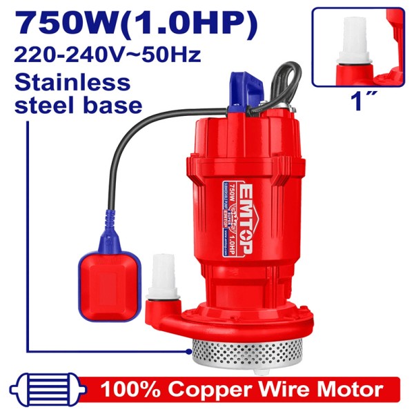 Pompe Submer 1"1CV H32M 120L/MIN EMTOP  EWPPS07501