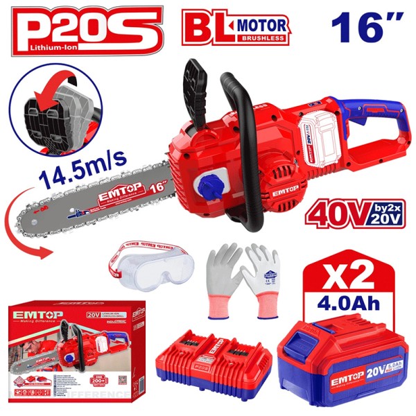 Tronçonneuse à Chaine 40V 2B4A 16 EMTOP ELGA401682