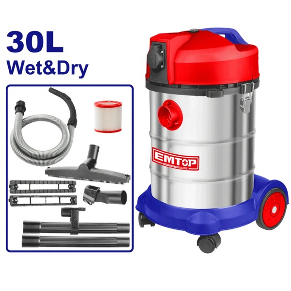 Aspirateur Sec Et Humide 1400W 30L EMTOP EVCR1401