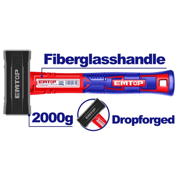 Masse Carré 2000G MANCHE FIBRE EMTOP EHAMSH2000