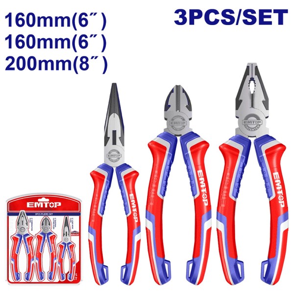 Jeu De 3 Pinces Universelle 8/L-NEZ6/COUPE6 EMTOP EPLS0311