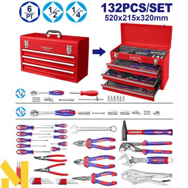 Caisse à Outils Métalliques 132P EMTOP EHTS01321