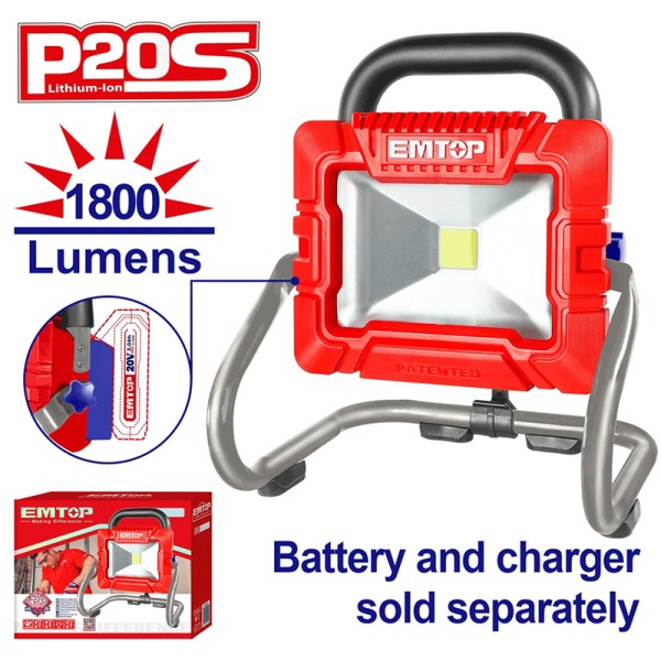 Projecteur Led 1800 Lumens 20V EMTOP LWL2025
