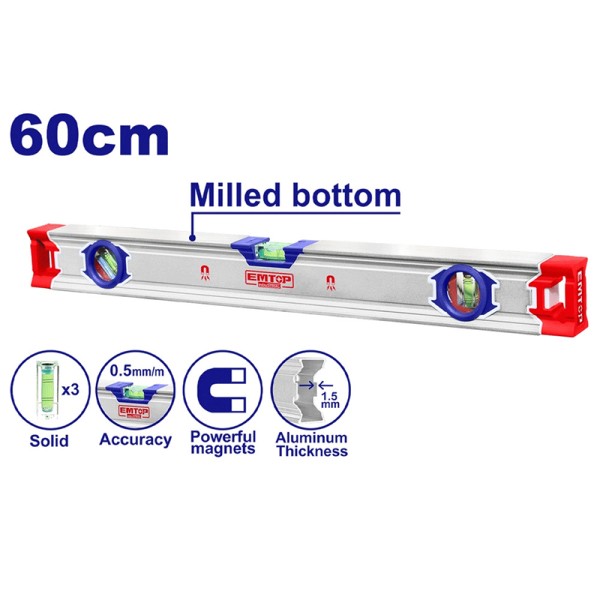 Niveau D'eau ALU 60Cm EMTOP ESLL36001