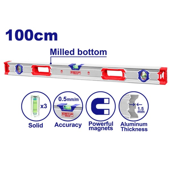Niveau D'eau ALU 100Cm EMTOP ESLL310001