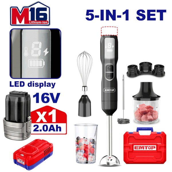 Batteur Et Mixeur 5En1 16V EMTOP EFN056K