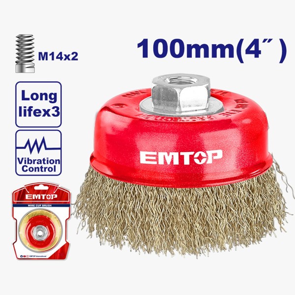 Brosse Métalique Ø100mm RPM8500R EMTOP EWCB11005