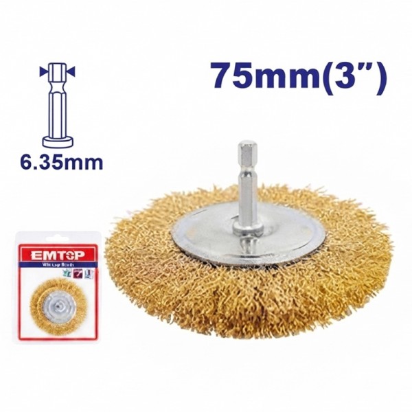 Brosse Métallique Circulaire + Tige EMTOP EWCB40751
