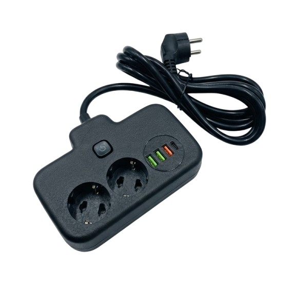 Rallonge Multiprise Intelligent 6En1 Avec 3 USB, 2 Prises, 1 Type C