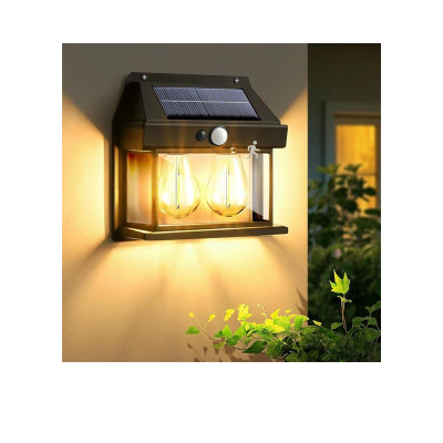 FamilyStore | Applique Murale Solaire Double Lampe avec Détecteur de Mouvement