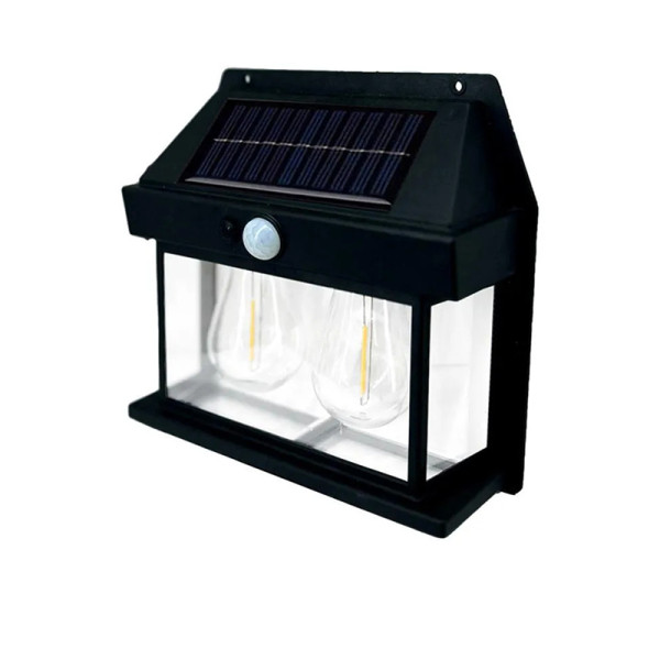 Applique Murale Solaire Double Lampe avec Détecteur de Mouvement