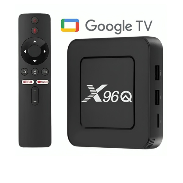 Boîtier X96Q ATV Android 12 Avec Télécommande Vocale BT