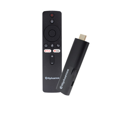 FamilyStore | Boîtier Alphastick Android 12 2G 16G Avec Télécommande Vocale BT + 12 Mois Alpha * Diwan + Taalimiya + Shahid