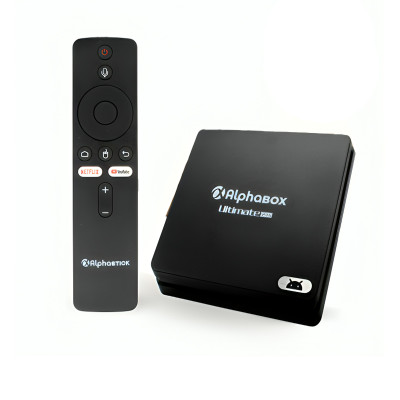 FamilyStore | Boîtier Alphabox Ultimite ALPHASAT Android 12 Avec Télécommande Vocale BT + 12 Mois Alpha * Diwan + Taalimiya+ SHAHID